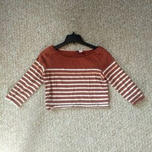 BDG striped 3/4 sleeve crop top